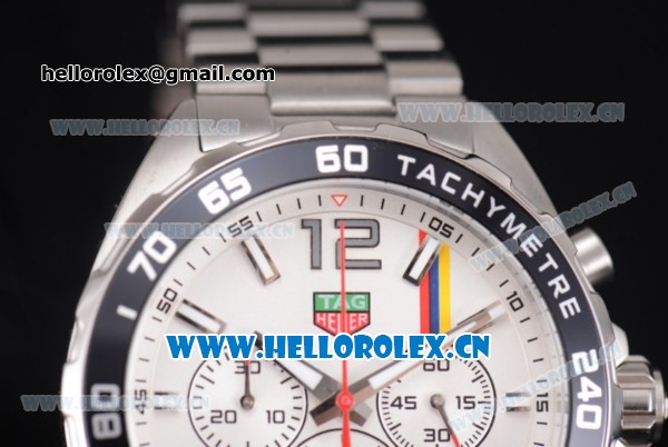 Tag Heuer Formula 1. James Hunt Miyota Quartz Stainless Steel Case/Bracelet with White Dial and Stick/Arabic Numeral Markers - Click Image to Close